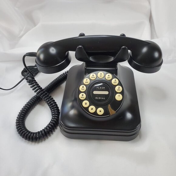 Vintage Grand Phone Flash Redial Touch Button Retro 1950’s Style Black - Picture 9 of 10